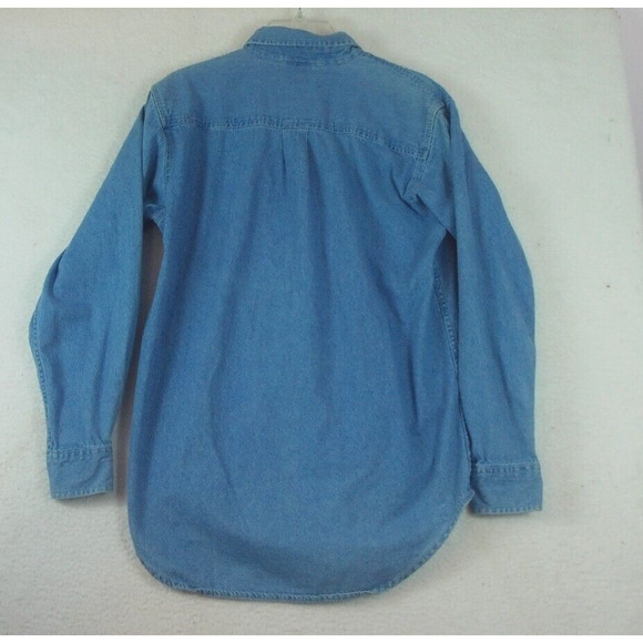 VINTAGE PLANET HOLLYWOOD‎ BUTTON UP DENIM SHIRT 1991 MENS SIZE SMALL BLUE - Picture 2 of 10